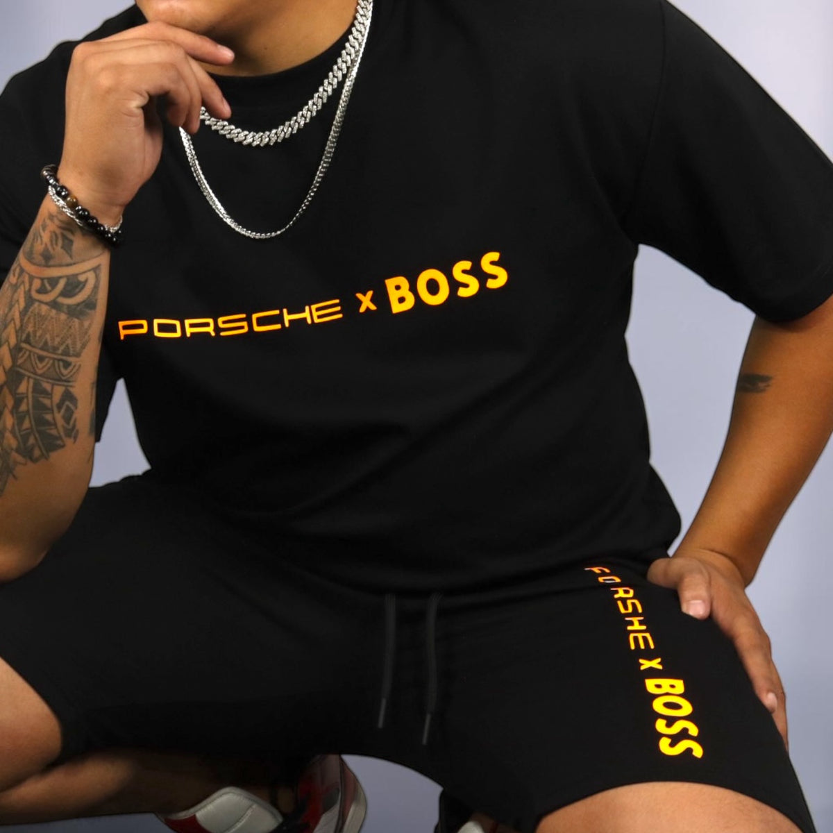 SHORT PORSCHE X BOSS - Negro