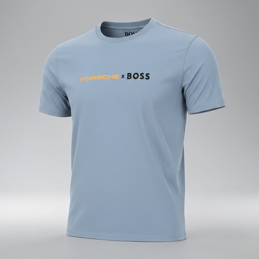 PLAYERA PORSCHE X BOSS - Azul cielo
