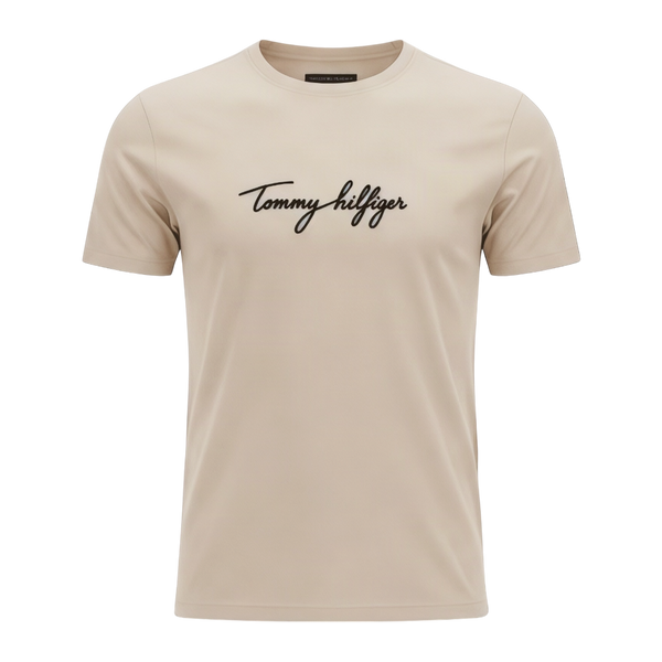 PLAYERA TOMMY HILFIGER - Arena claro con estampado negro