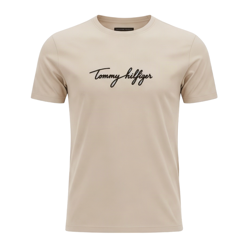 PLAYERA TOMMY HILFIGER - Arena claro con estampado negro